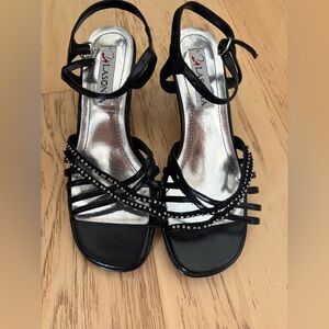 Y2K Black Strappy kitten heels